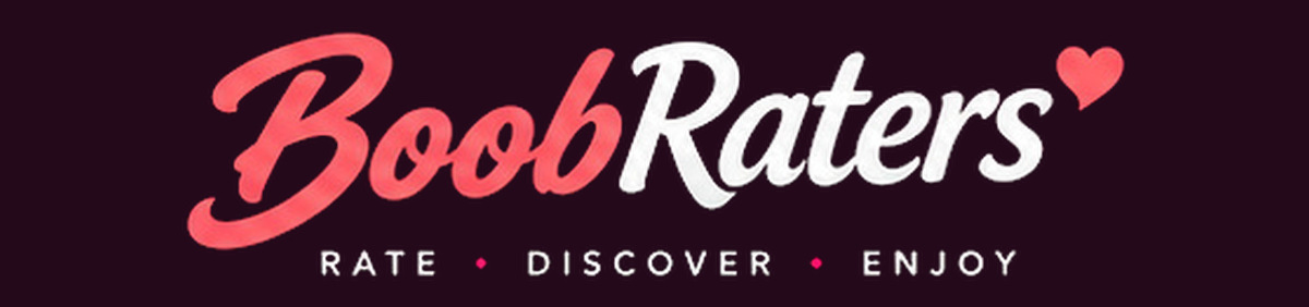 BoobRaters, coral and white wordmark on a dark plum background