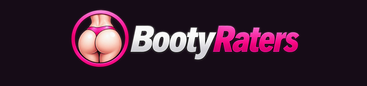 Official BootyRaters logo on a dark burgundy background